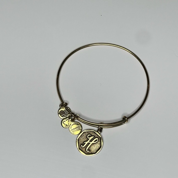 Alex and Ani initial H Gold Charm Bangle - Picture 1 of 1